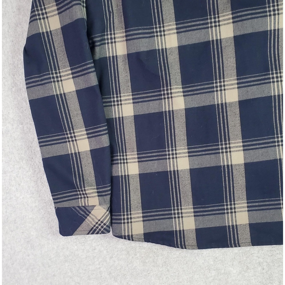 Roark Shirt Mens Large Blue Plaid Flannel Snap Front Long Sleeve Classic RW452 - Picture 7 of 14